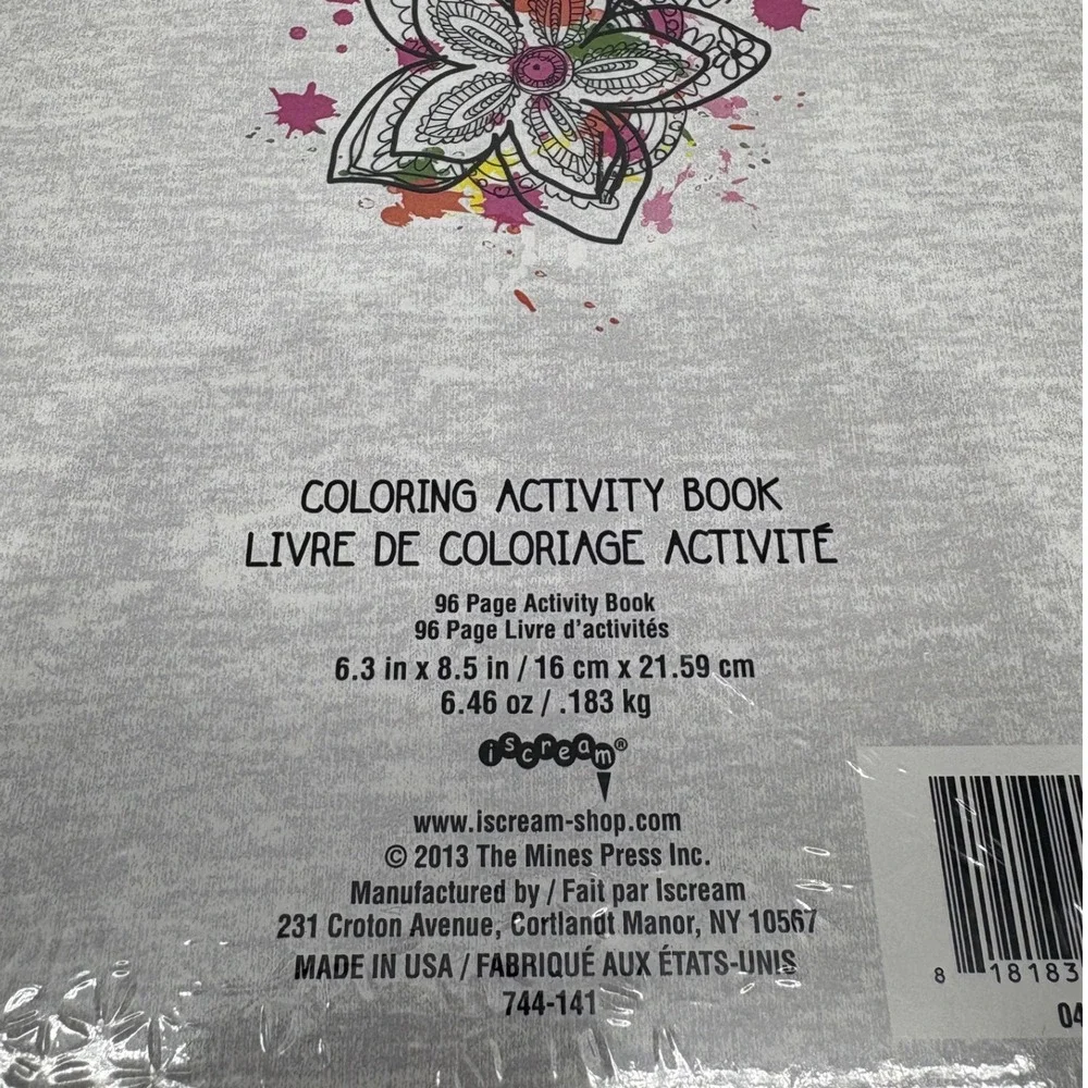 Coloring Activity‎ Book Iscream Color Your Life With Art 96 Pages NEW